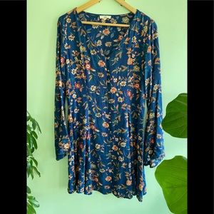 Anthropologie Blue Bell Sleeve Dress